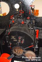 Cabine d'une locomotive  vapeur